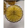 Image 4 : (2) amber Glass Trays (1) Divider w/ Amber Glass Candy Dish Possibly FTDA 1981