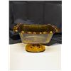 Image 6 : (2) amber Glass Trays (1) Divider w/ Amber Glass Candy Dish Possibly FTDA 1981