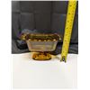 Image 7 : (2) amber Glass Trays (1) Divider w/ Amber Glass Candy Dish Possibly FTDA 1981