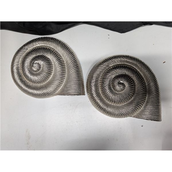 (2) Aluminum Sea Shell Wall Decor
