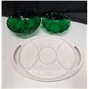 Image 1 : Green Pattern Bowls w/ ink Food Divider