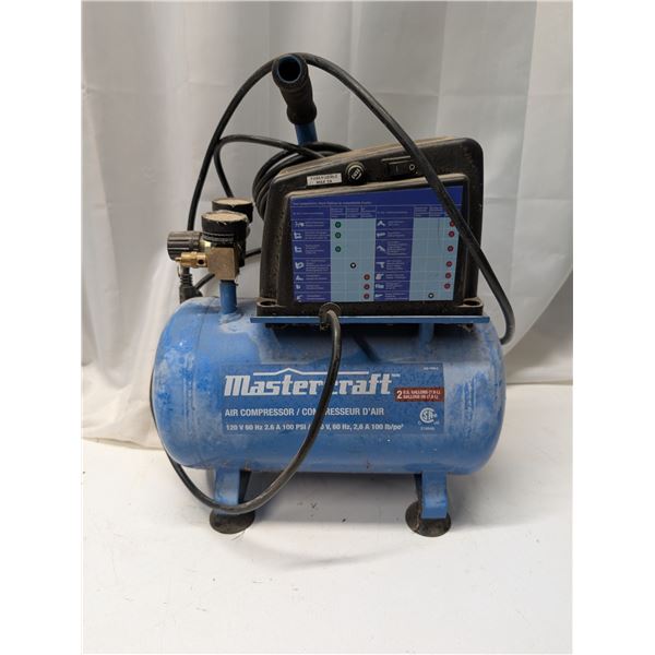 Master Craft 2 Gal. 120v Air Compressor w/ Nozzle (not Tested)