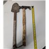 Image 2 : (2) Vintage Tools (1) Shovel Like (1) Wood Handle Axe/Hammer end