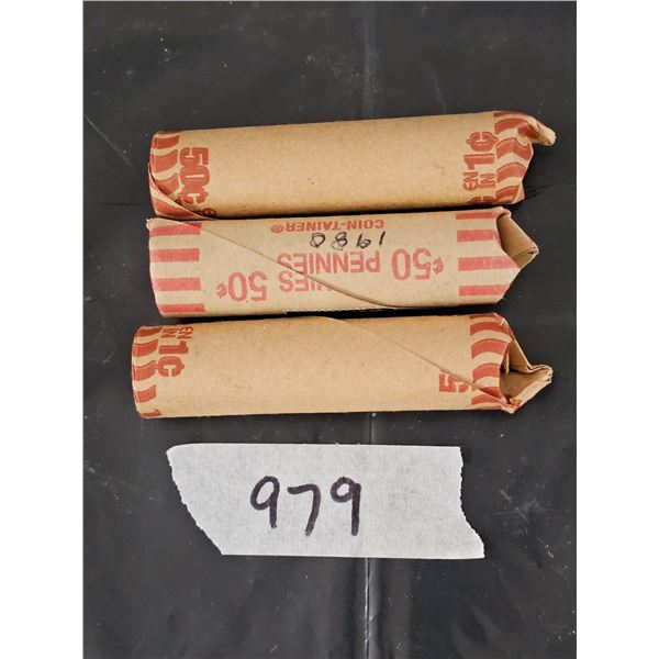 (3) Rolls Pennies