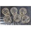 Image 4 : Set of (6) Vintage Highball Glasses.  Gold Floral Frosted Band. Dominion Glass, Canada.