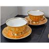Image 2 : (5) Vintage Jarolina Orange Marble Cup and Saucer Set