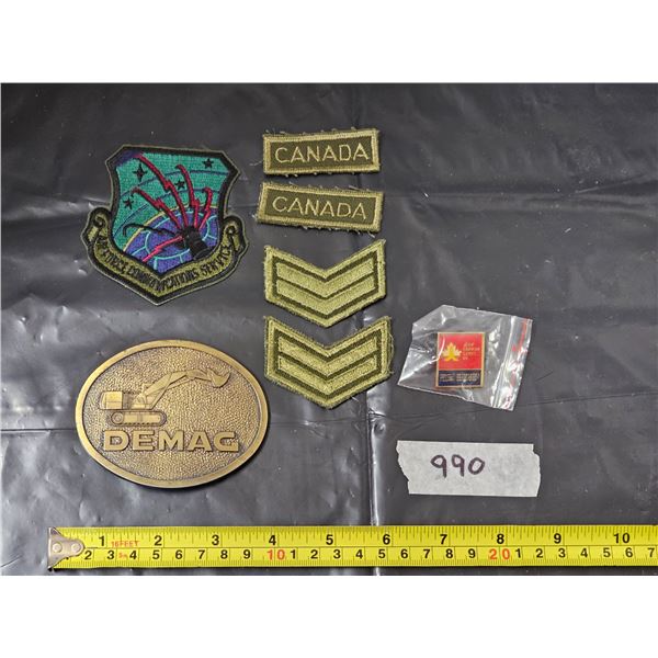 Military Patches, Belt Buckle, Pin