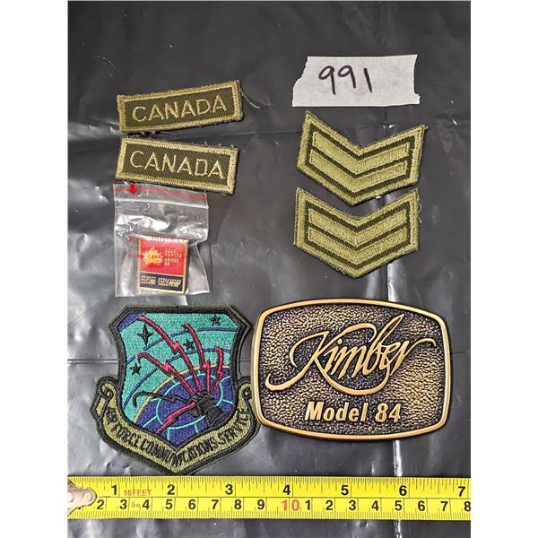 Solid Brass Belt Buckle, Military Patches, Pin