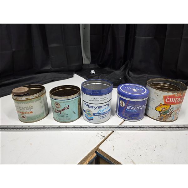 Tobacco tins and misc tins