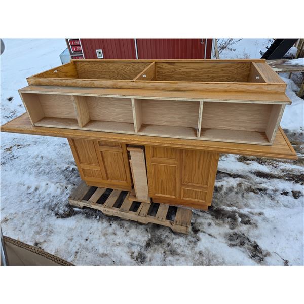 2 cupboards and parts for a hutch- sizes vary- 22" by 24" by 30"H for cupboards