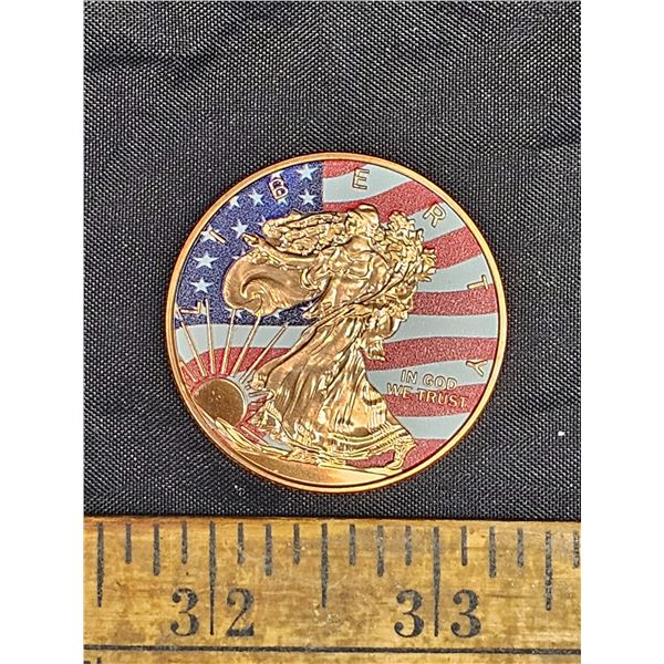 One Ounce .999 Fine Copper Medallion in Case