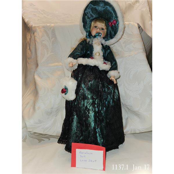 Porcelain Doll w/ Lace Skirt