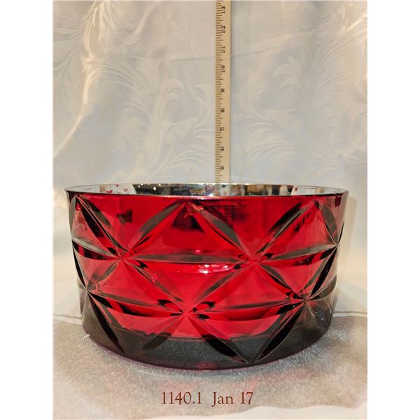 Red Glass Bowl, Heavy