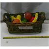Image 1 : whicker fruit basket w/ glass fruit décor