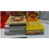 Image 3 : lot of cookbooks, baking pan, misc utensils