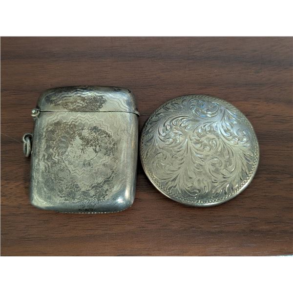Sterling Silver Pin and Sterling Silver Case For Lighter Possibly w/ markings