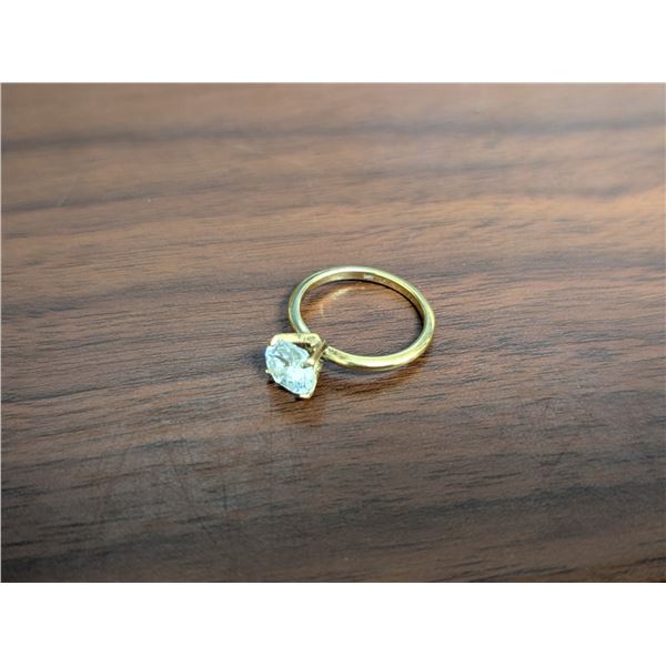 (NOT VERIFIED) 14K Gold Marked Ring w/ Diamond top Size 14