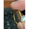 Image 2 : (NOT VERIFIED) 14K Gold Marked Ring w/ Diamond top Size 14