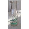 Image 1 : The Dairy Pool, Prince Albert, Sask - 8 1/4 inch tall clear glass bottle with green lettering - base