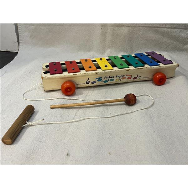 vintage Fisher Price Childs Rolling Xylophone