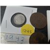 Image 4 : 1944 Canada Silver 10 Cents, 1936 New Foundland One Cent and 1932, 1943, 1901, 1912, 1900's, 1919 Ca