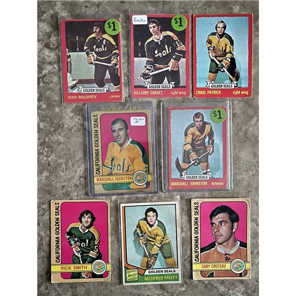 1247- California Golden Seals O-Pee-Chee lot of 1970s hockey cards. Marshall Johnston from Birch Hil