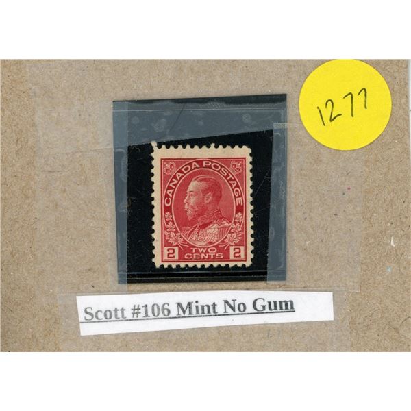 Scott #106 No Gum stamp