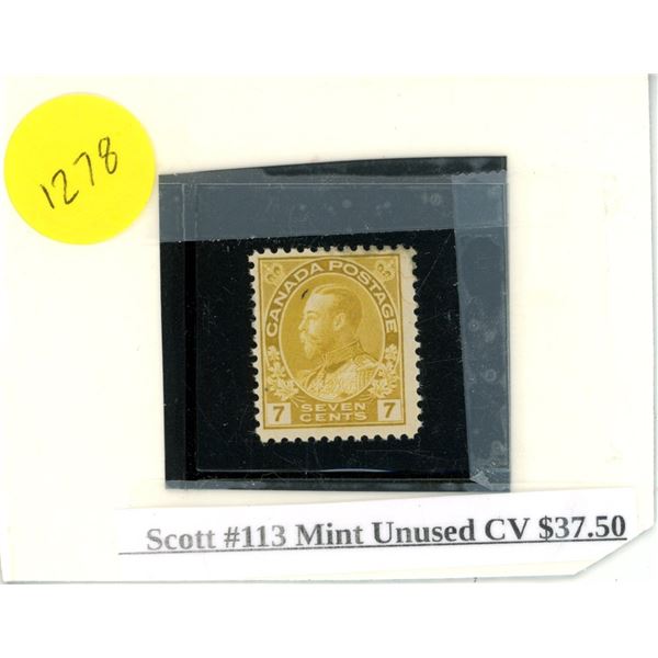 Scott #113 Unused CV $37.50 stamp