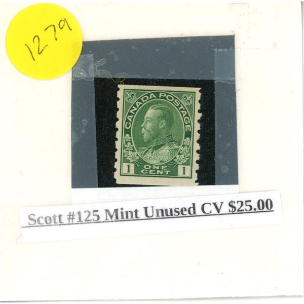 Scott #125 Mint unused CV $25.00 stamp