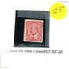 Image 1 : Scott #90 Mint unused CV $37.50 stamp