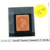 Image 1 : Scott #37 small queen unused CV $110.00 stamp