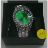 Image 1 : Sparkly Roman numeral green watch