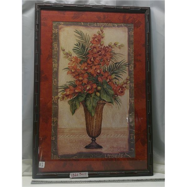 Floral vase painting framed