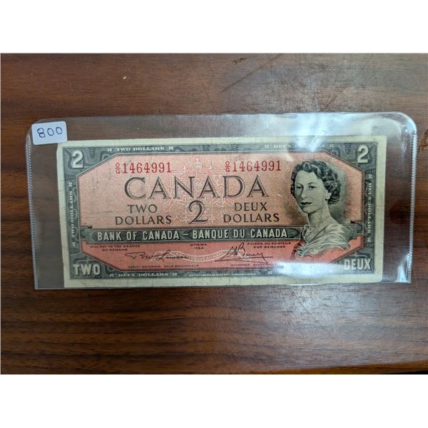 1954 Canadian 2 Dollar Bill O/G1464991