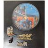 Image 1 : Lot of Farm Decor items (Brass Horse Key Hangers, Coca Cola Farm Clock, and etc.)