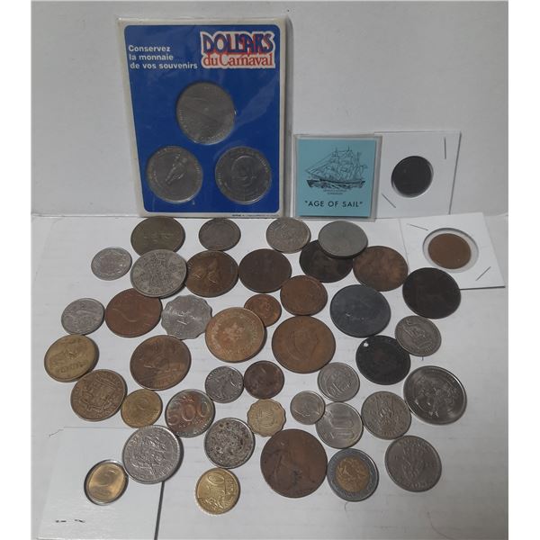 Bag of Tokens/Trade Dollar and Foreign Currency.