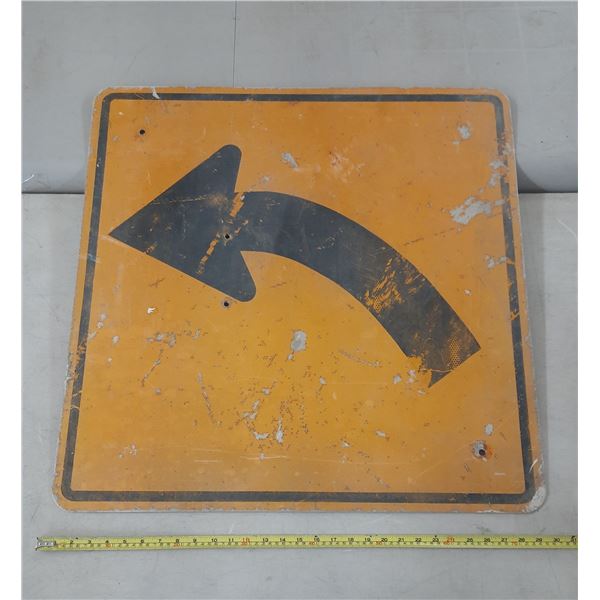Curve Ahead Metal Sign. (29.5" X 29.5")