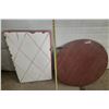 Image 1 : Enamel Table Top Head (40 Inch) and Circular Wood Table Head (36 Inch).