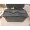 Image 5 : (3) Black Plastic Storage Crate. (13" x 23" x 11")