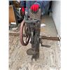 Image 4 : ANTIQUE WALL MOUNT HAND CRANK OR BELT DRIVEN DRILL PRESS