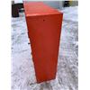 Image 2 : VINTAGE METAL NIEHOFF LOCKING WALL PARTS CABINET - IGNITION TUNE-UP (ORANGE)