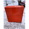 Image 4 : VINTAGE METAL NIEHOFF LOCKING WALL PARTS CABINET - IGNITION TUNE-UP (ORANGE)