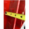 Image 11 : VINTAGE METAL NIEHOFF LOCKING WALL PARTS CABINET - TUNE-UP CENTER (RED)