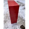 Image 2 : VINTAGE METAL NIEHOFF LOCKING WALL PARTS CABINET - TUNE-UP CENTER (RED)