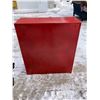 Image 4 : VINTAGE METAL NIEHOFF LOCKING WALL PARTS CABINET - TUNE-UP CENTER (RED)