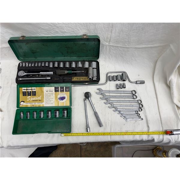 CHALLENGER TOOL COMPANY 3/8-INCHES DRIVE SOCKETS, WRENCHES, RATCHETING WRENCHES, EXTENSIONS, AND COM