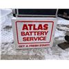 Image 1 : VINTAGE METAL ATLAS BATTERY WALL PARTS CABINET (WHITE)