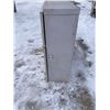Image 4 : VINTAGE METAL ATLAS BATTERY WALL PARTS CABINET (WHITE)