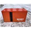 Image 1 : VINTAGE METAL NIEHOFF LOCKING WALL PARTS CABINET - WIRE & CABLE (ORANGE)