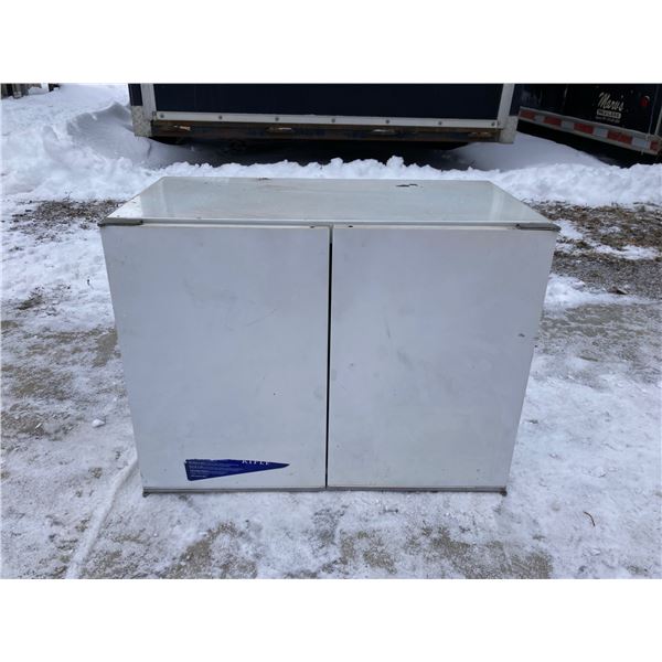 VINTAGE METAL WALL PARTS CABINET (WHITE)